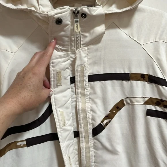 Powder Room Snowboarding Ski Jacket Cream Off White Womens Size Small 3 in 1 - Picture 2 of 14